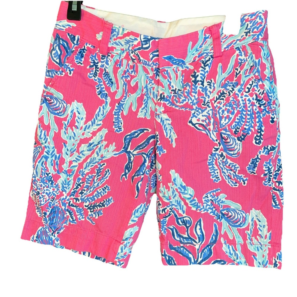 Lilly Pulitzer Womens The Chipper Shorts Floral Vibrant Size 0 100% Cotton